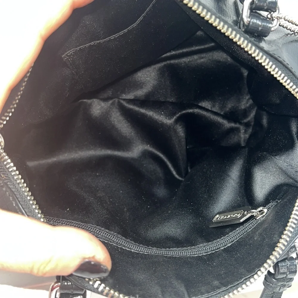 Coach Peyton Bennett Patent Crosshatch Leather Mini Shoulder Crossbody Bag